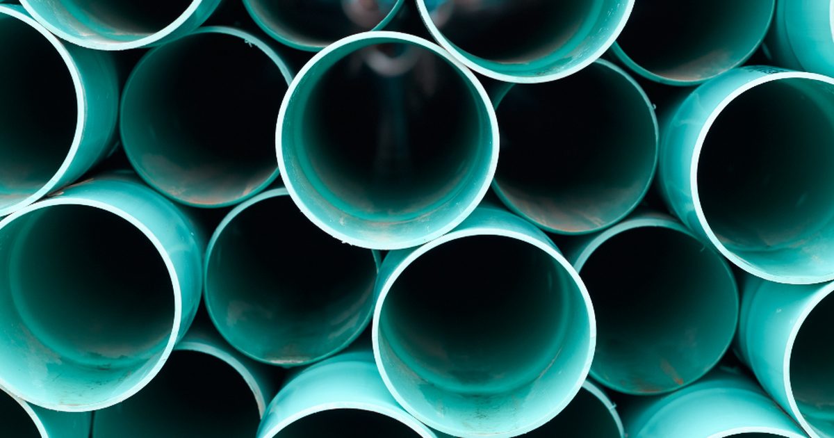 Stacked plumbing pipes used for water supply and drainage work
